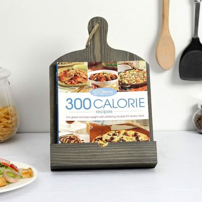 Rustieke houten receptboekenhouder verstelbaar en opvouwbaar voor keukenopslag