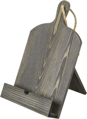 Rustieke houten receptboekenhouder verstelbaar en opvouwbaar voor keukenopslag