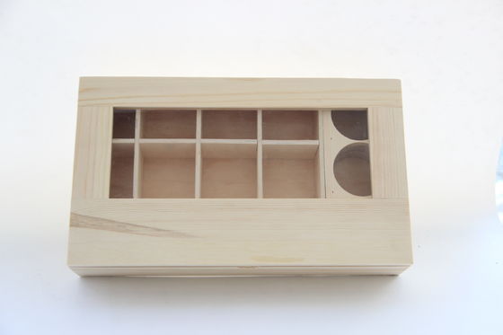 Eenvoudige en elegante pijnboom hout kleur houten boekvormige doos voor aangepaste logo verpakking