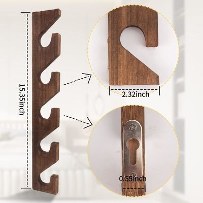 Wandmontage houten hoed organisator voor petten 5-laag verticale hoedhouder display rack