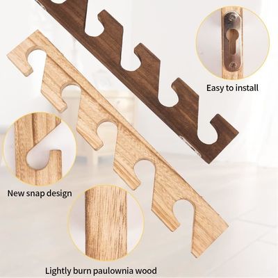 Wandmontage houten hoed organisator voor petten 5-laag verticale hoedhouder display rack