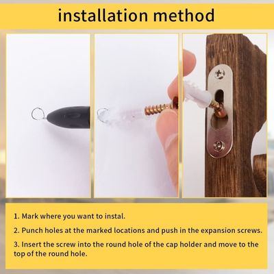 Wandmontage houten hoed organisator voor petten 5-laag verticale hoedhouder display rack