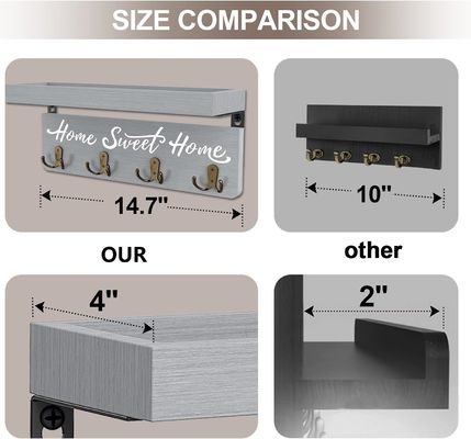 Gepersonaliseerde vorm Hout sleutelhouder Muur Montage Sleutelhanger Organiseer uw sleutelcollectie