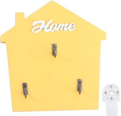 Inlaat Mudroom Posthouder en Sleutelrek met houten steken in natuurlijke houten kleur