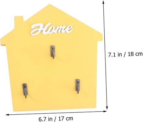 Inlaat Mudroom Posthouder en Sleutelrek met houten steken in natuurlijke houten kleur
