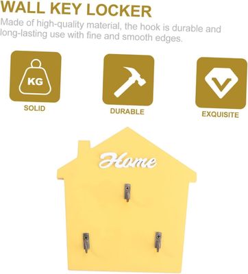 Inlaat Mudroom Posthouder en Sleutelrek met houten steken in natuurlijke houten kleur