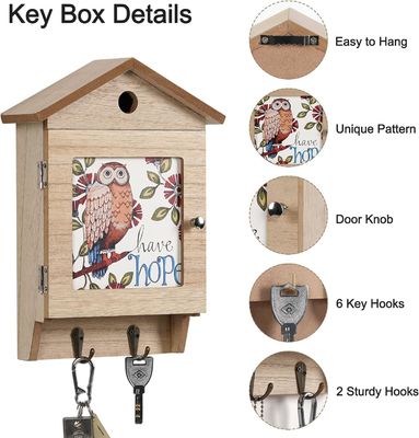 8 Haken Houten sleutelhouder voor wandmontage Huishoudelijk sleutelschaal organisator en ruimtebesparer