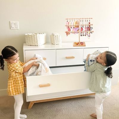 Houten muurplank decoratie 3-laag baby hoofdband houder haarbanden display stand