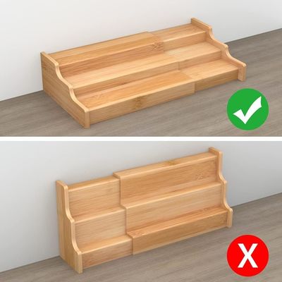 3 Tier Bamboe Uitbreidbare Display Schap Geschenk Pakket Keukenkasten Organisator OEM/ODM