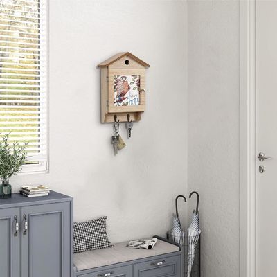 8 Haken Houten sleutelhouder voor wandmontage Huishoudelijk sleutelschaal organisator en ruimtebesparer