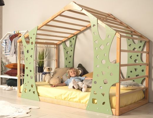 Montessori Gym Bed Jungle Gym Kleuter Bed Indoor Playhouse Platform Bed Op aanvraag Postverpakking Y