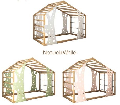 Montessori Gym Bed Jungle Gym Kleuter Bed Indoor Playhouse Platform Bed Op aanvraag Postverpakking Y