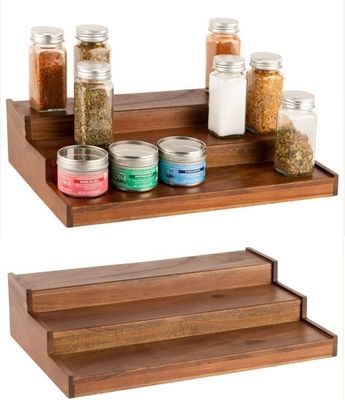 BAMBOO 3-tier waterdicht schuifvrije plank Houten kruidenrek organisator voor keukenontwerp