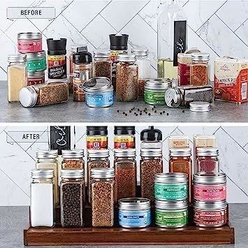 BAMBOO 3-tier waterdicht schuifvrije plank Houten kruidenrek organisator voor keukenontwerp