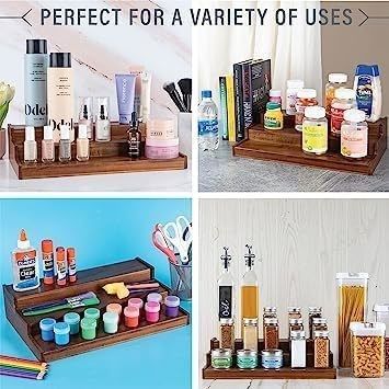 BAMBOO 3-tier waterdicht schuifvrije plank Houten kruidenrek organisator voor keukenontwerp