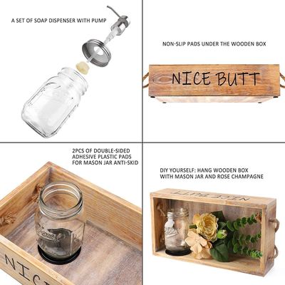 Industriële houten voedselcontainerbak voor brood, fruit en huisversiering handgemaakt