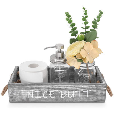 Industriële houten voedselcontainerbak voor brood, fruit en huisversiering handgemaakt