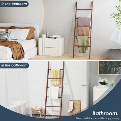 Huishoudelijke apparatuur Houten ladder plank Decoratieve dekbed ladder voor badkameropslag
