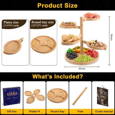 Party Display Stand Houten cupcake toren set met aangepast logo en opvouwbare stand