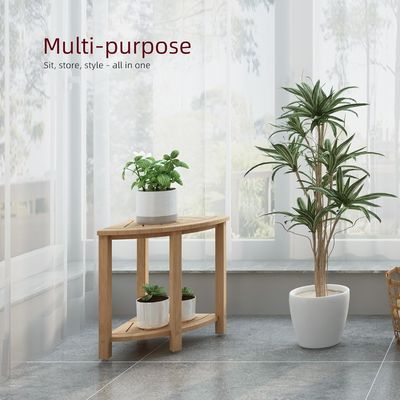 Geen vouwbare bamboe badkamer douche kruk met plank