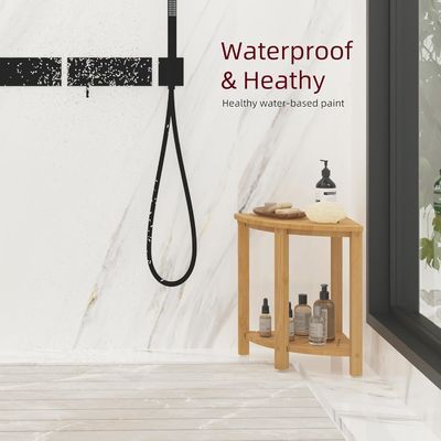 Geen vouwbare bamboe badkamer douche kruk met plank