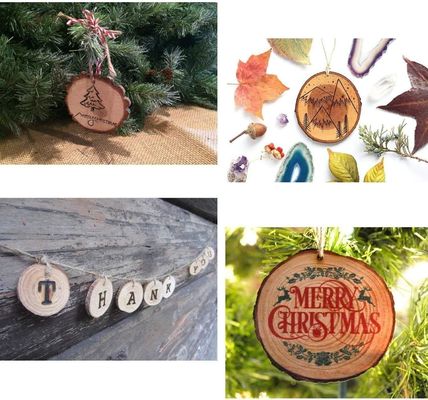 Decoratieve ambachten Houten coaster 3,5-5 inch Onvoltooid natuurlijk hout met gat duurzaam