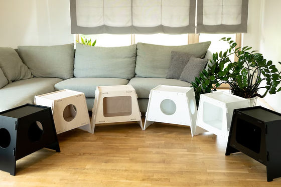 Houten kruk Huishoudelijk apparaat Moderne binnenhuis huisdier kooi Huis voor honden en katten Woonkamer