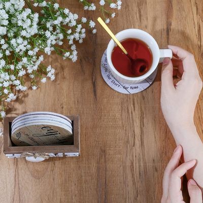 Custom Logo Grootte Home Decoratie Houten Heart Coasters Voor Drinks Item Cup holder mat