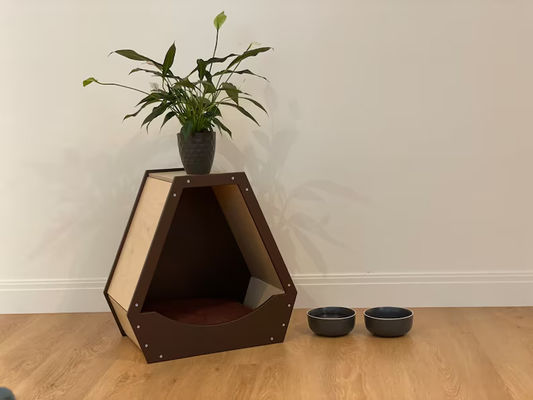 Spacespaar Functie Huis met modern houten ontwerp en natuurlijke houten kleur