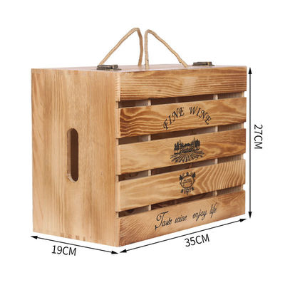 Gepersonaliseerd logo Acceptabel Gepersonaliseerd handgemaakt 6 flessen Houten wijn cadeaubon