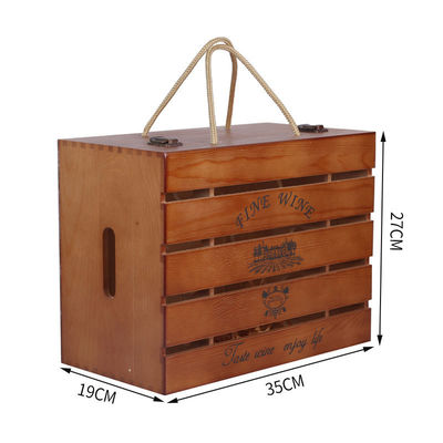 Gepersonaliseerd logo Acceptabel Gepersonaliseerd handgemaakt 6 flessen Houten wijn cadeaubon