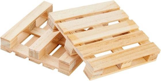 Hout plain kleur 3.9 X 3.9 In Custom Logo Grootte Vierkante Mini Palet Natuurlijke Cup Mat