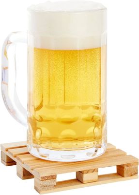 Hout plain kleur 3.9 X 3.9 In Custom Logo Grootte Vierkante Mini Palet Natuurlijke Cup Mat