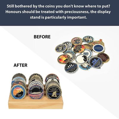4x6x1 inch militaire uitdaging munthouder display stand rack voor aangepaste grootte munten