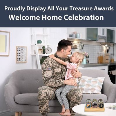 4x6x1 inch militaire uitdaging munthouder display stand rack voor aangepaste grootte munten