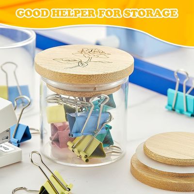 Houten plain kleur bamboe pot deksels met siliconen afdichting ringen gemakkelijk open einde ontwerp