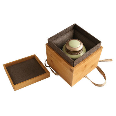 Custom Luxury Tea Set Gift Box Bamboe Berging Product Verpakking Houten dozen