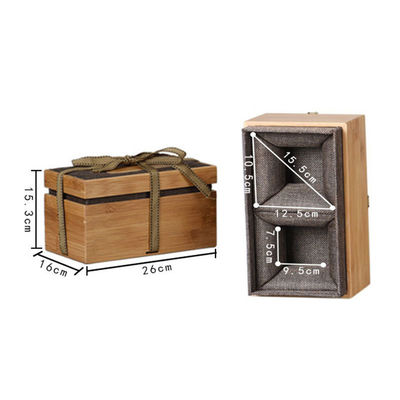 Bamboe of op maat gemaakt houtmateriaal Matt Laminatie Printing Engraving Logo Juwelen Geschenkdozen