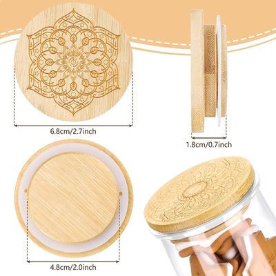 Fresh Style 12 stuks houten vloeibare potten voor kaars glas yoghurt pot deksel deksel houten