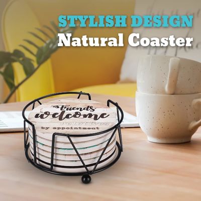 Marmeren Sarcastic Absorberende Steen Kork Drink Coasters Met Houder Custom Luxe 6 Pcs