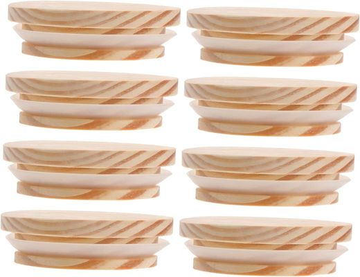 8pcs houten bamboe deksels niet-vergieten kaars glas potten luchtdicht potten houten deksels potten