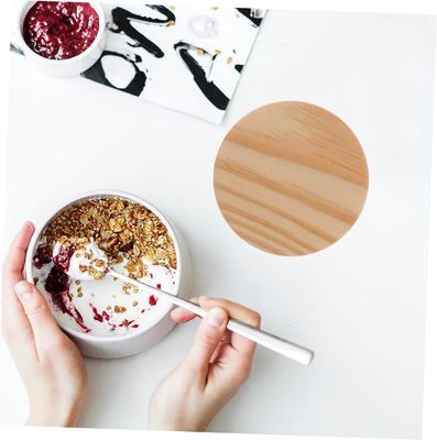 8pcs houten bamboe deksels niet-vergieten kaars glas potten luchtdicht potten houten deksels potten