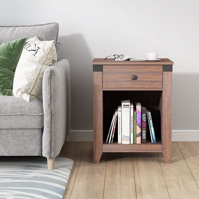 Moderne boerderij nachtkast met lade rustieke houten bedkasten tafel 16 x 19 x 24 inch