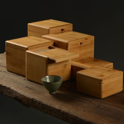 Meerdere compartimenten theezak organisator Houten doos met bamboe en polyester constructie