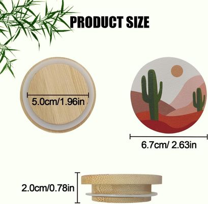 8 Verpakkingen van siliconen afdichtingsringen met op maat gemaakte kleurrijke boho-patronen en bamboe deksels