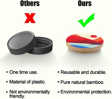 8 Verpakkingen van siliconen afdichtingsringen met op maat gemaakte kleurrijke boho-patronen en bamboe deksels