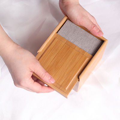 Logo-graverend dia deksel bamboe vierkant houten doos voor aangepaste cadeaus en verpakkingen