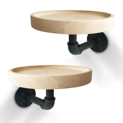 Postverpakking N Kleine ronde drijvende houten hoekplanken voor huishoudelijke decoratie