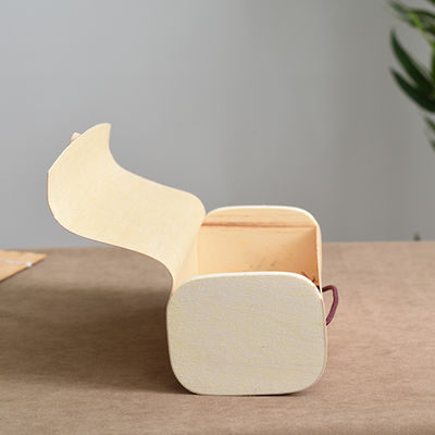 Persoonlijke grootte Vierkante Decoratieve Lege Kerst Natuurlijke Birk Hout Schors Geschenk Verpakkingsdoos