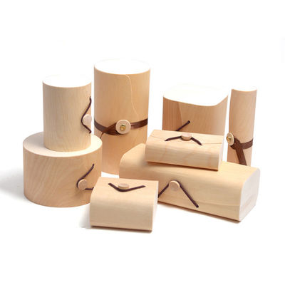 Handgemaakte ronde zachte houten berkbors geschenkdoos met ander drukwerk